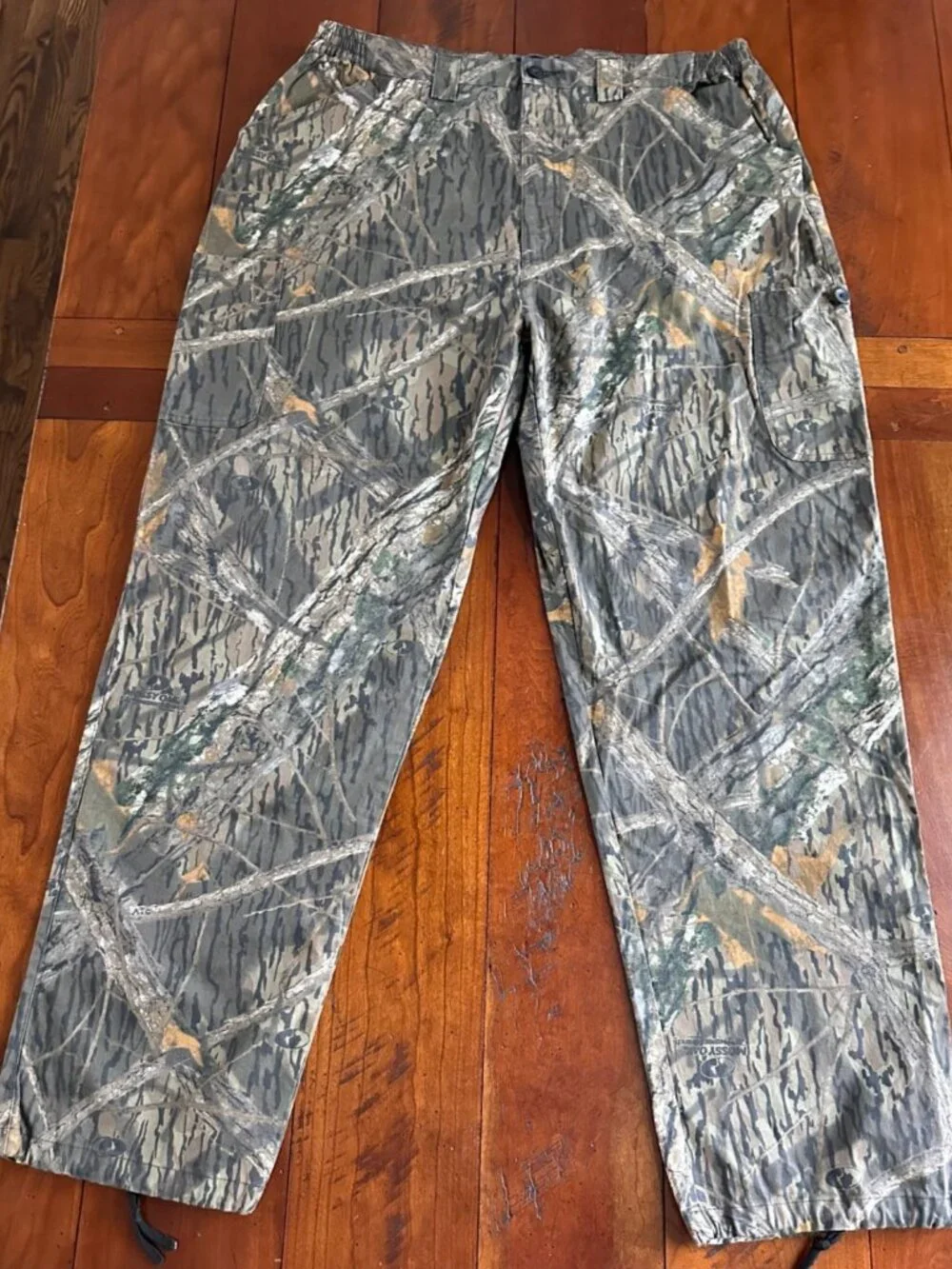 Shadow Brand Mossy Oak Camo Cargo Pants Mens XL 100% Cotton Hunting Outdoor